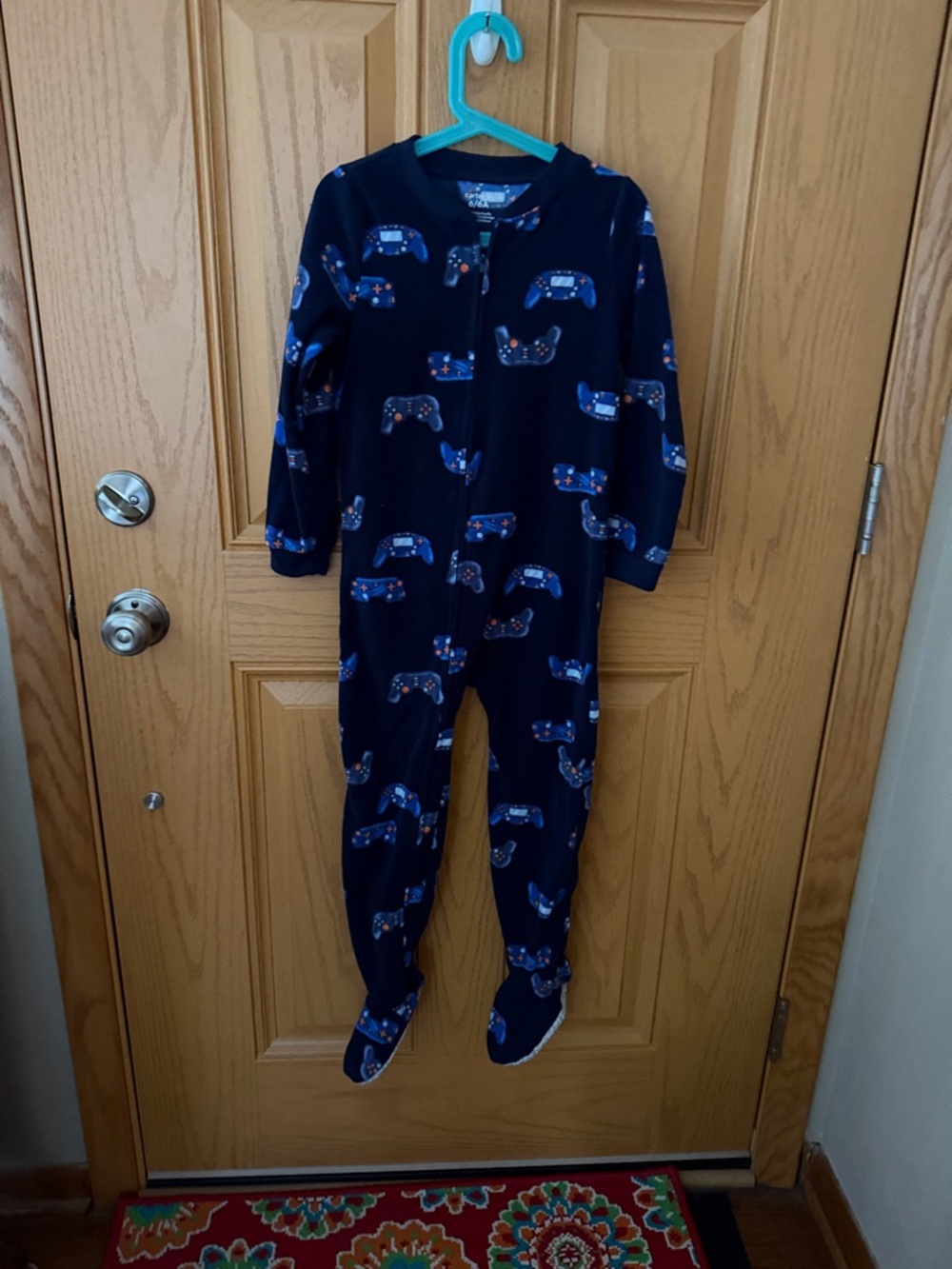 Carter's Navy Blue Gamer Controller Footed Pajamas